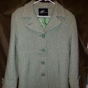 NWT Nordstrom Winter Coat in Green herringbone XL